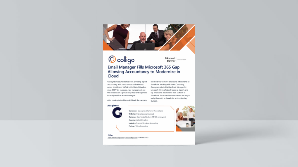 Gascoynes Accountants Case Study, Colligo Email Manager - Thumbnail Image