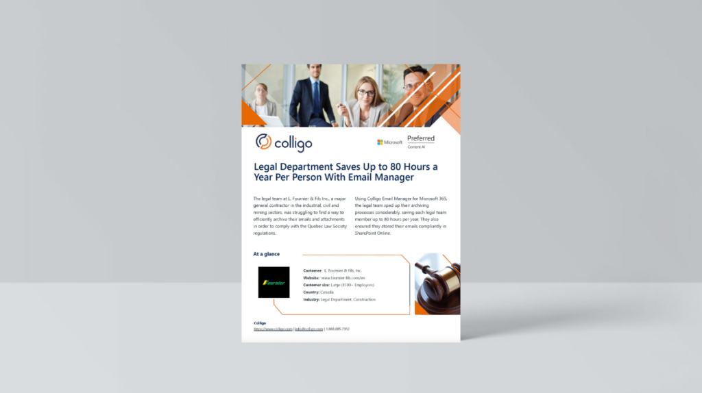 L. Fournier & Fils Inc. Case Study - Colligo Email Manager - Image