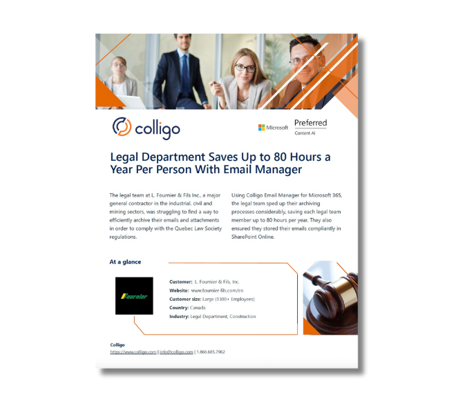 L. Fournier & Fils Inc. Case Study - Colligo Email Manager - Thumbnail Image